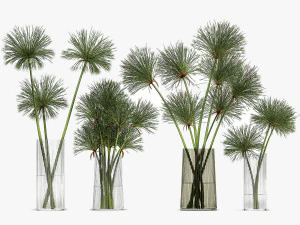 decorative bouquet of green flowers in a vase for decor 175 3D Model