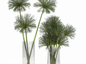 decorative bouquet of green flowers in a vase for decor 175 3D Model
