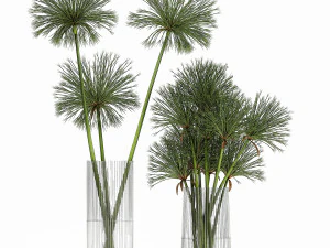 decorative bouquet of green flowers in a vase for decor 175 3D Model