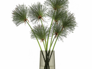 decorative bouquet of green flowers in a vase for decor 175 3D Model