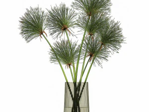 decorative bouquet of green flowers in a vase for decor 175 3D Model