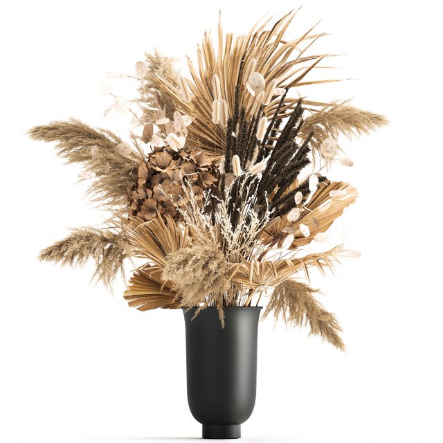 bouquet of dried flowers in a vase 176 Modèle 3D .c4d .max .obj .3ds .fbx .stl .blend 