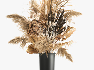 bouquet of dried flowers in a vase 176 Modèle 3D