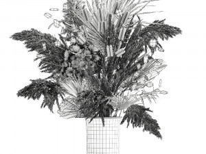 bouquet of dried flowers in a vase 176 Modèle 3D