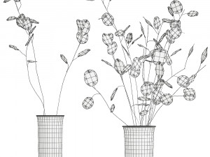 bouquet of dried flowers lunaria in a glass vase 178 3D मॉडल