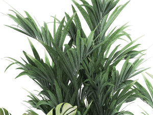 plants in a rusty flowerpot for the interior 1055 Modèle 3D