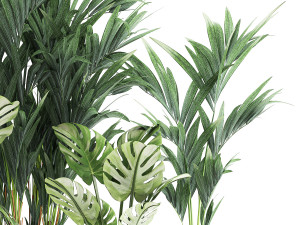 plants in a rusty flowerpot for the interior 1055 Modèle 3D