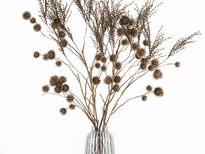 bouquet of dried flowers in a glass vase 183 3Dモデル