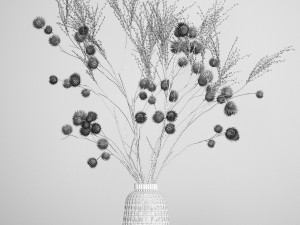 bouquet of dried flowers in a glass vase 183 3Dモデル