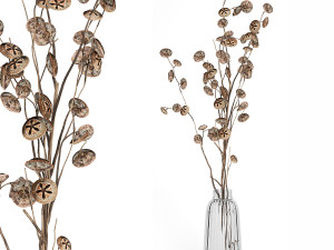 bouquet of dried branches in a glass vase 184 3D Model