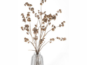 bouquet of dried branches in a glass vase 184 3D Model