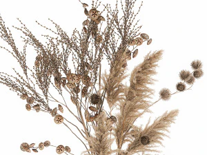 bouquet of dried flowers in a vase 185 3D Model