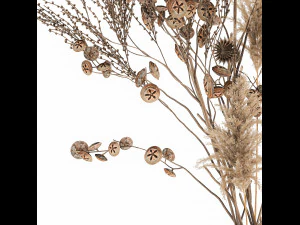 bouquet of dried flowers in a vase 185 3D Model