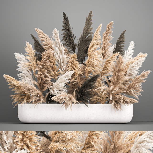 bouquet of dried reeds in a vase 186 3D 모델 .c4d .max .obj .3ds .fbx .stl .blend 