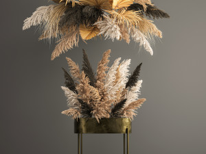 hanging decor of their dried pampas grass 188 3D Model
