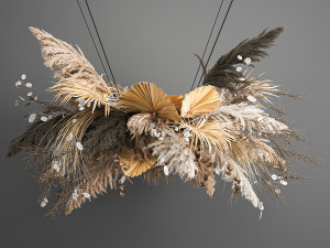 hanging decor of their dried pampas grass 189 3D Model