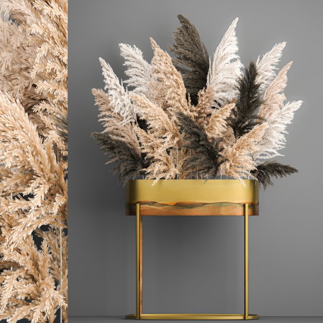 decorative bouquet of dried pampas grass 189 Modèle 3D .c4d .max .obj .3ds .fbx .stl .blend 