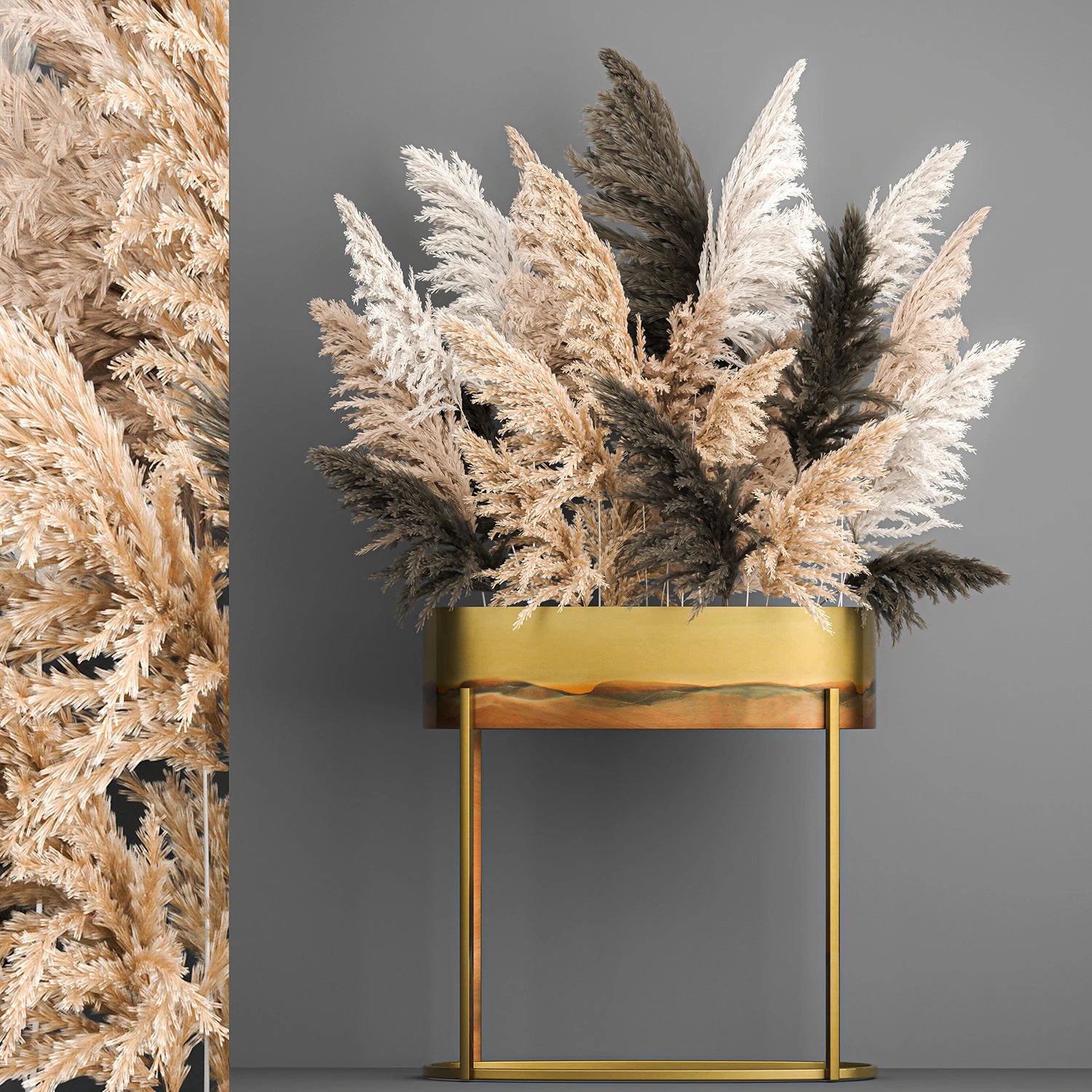decorative bouquet of dried pampas grass 189 3D Model .c4d .max .obj .3ds .fbx .stl .blend 
