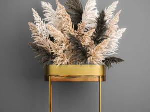 decorative bouquet of dried pampas grass 189 3D Model