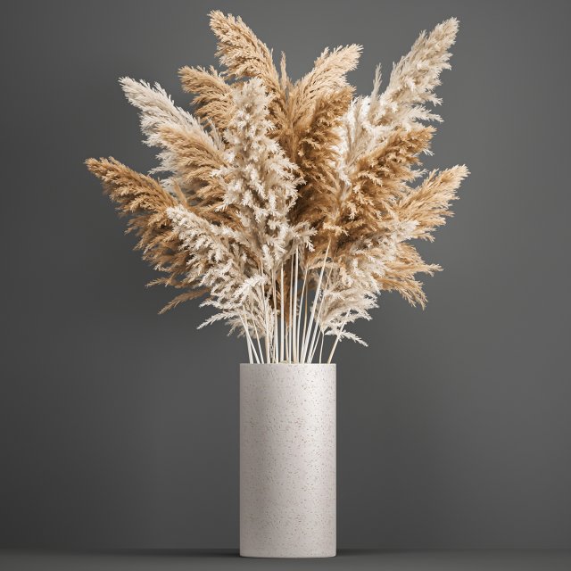 decorative bouquet of dried pampas grass 192 3Dモデル .c4d .max .obj .3ds .fbx .stl .blend 
