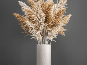 dekoracyjny bukiet z suszonej trawy pampasowej 192 Model 3D
