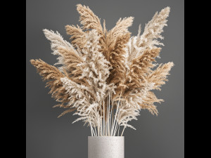 decorative bouquet of dried pampas grass 192 3Dモデル