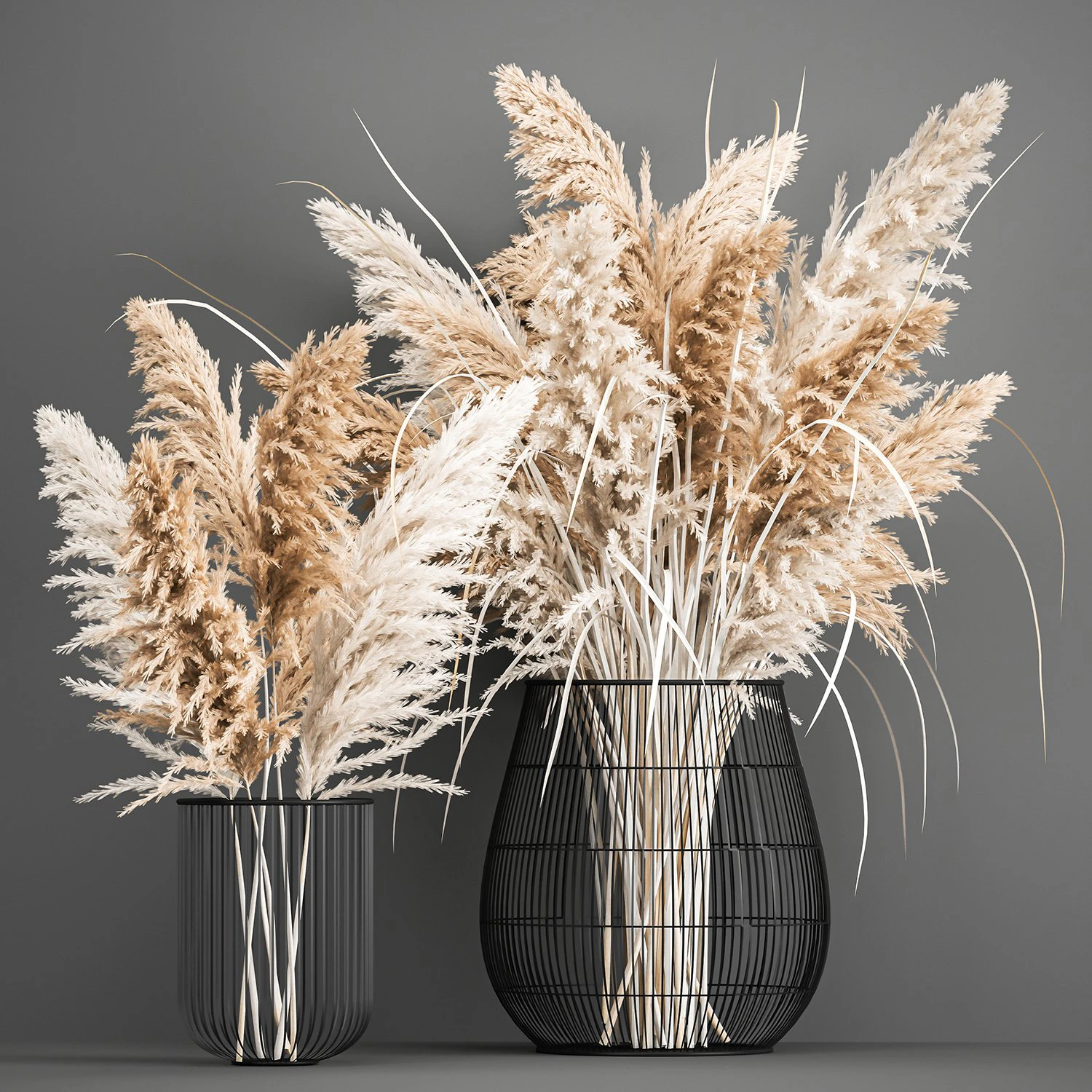 decorative bouquet of dried pampas grass 193 3D Model .c4d .max .obj .3ds .fbx .stl .blend 