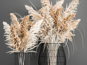 decorative bouquet of dried pampas grass 193 3D Model