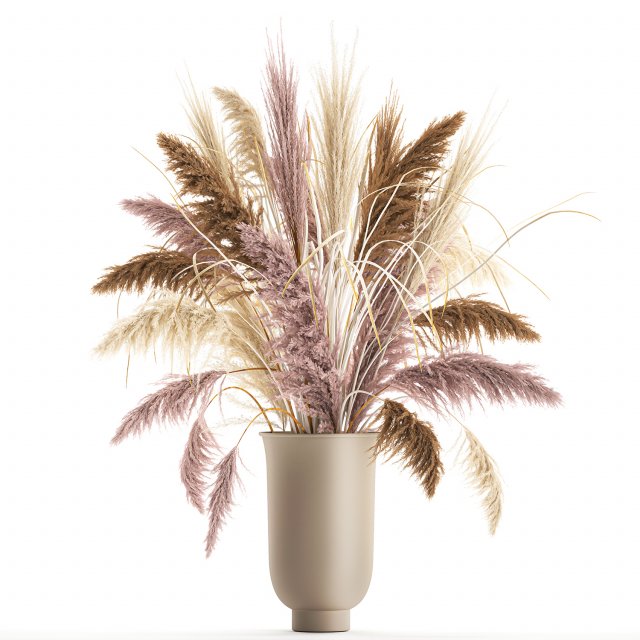decorative bouquet of dried pampas grass 197 3Dモデル .c4d .max .obj .3ds .fbx .stl .blend 