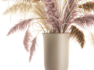 decorative bouquet of dried pampas grass 197 3D Model