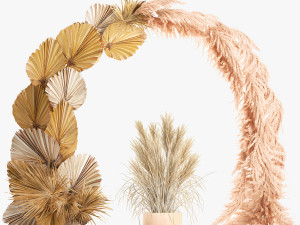 wedding arch made of dry reeds and palm leaves for decor 1062 3D Модель
