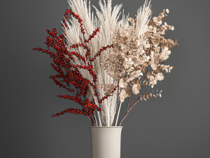decorative bouquet of dried flowers 199 3D Модель