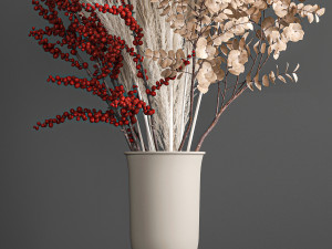 decorative bouquet of dried flowers 199 3D Модель