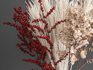 decorative bouquet of dried flowers 199 3D Модель