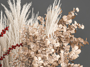 decorative bouquet of dried flowers 199 3D Модель