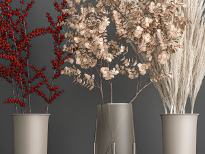 decorative bouquet of dried flowers 202 Modelo 3D