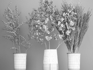 decorative bouquet of dried flowers 202 Modelo 3D