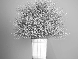 ramo decorativo de flores en un jarr&oacute;n para decoraci&oacute;n y dise&ntilde;o de interiores 201 Modelo 3D