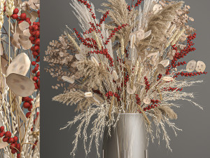 decorative bouquet of dried flowers 204 Modelo 3D