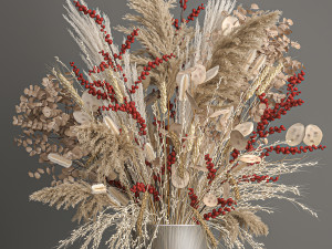 decorative bouquet of dried flowers 204 Modelo 3D