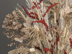 decorative bouquet of dried flowers 204 Modelo 3D