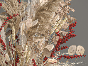 decorative bouquet of dried flowers 204 Modelo 3D