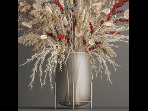 decorative bouquet of dried flowers 204 Modelo 3D