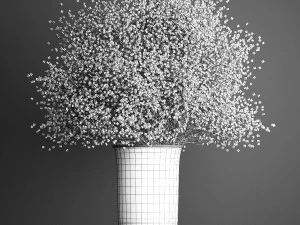 dekorativer Blumenstrau&szlig; in einer Vase f&uuml;r Dekoration und Inneneinrichtung 205 3D Modell