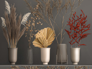 collection of bouquets of dried flowers 206 3D 모델