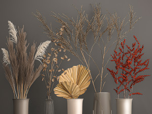 collection of bouquets of dried flowers 206 3D 模型