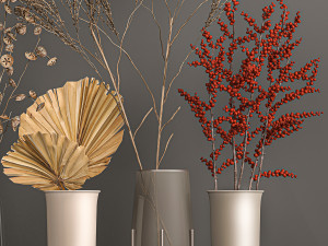 collection of bouquets of dried flowers 206 3D 模型