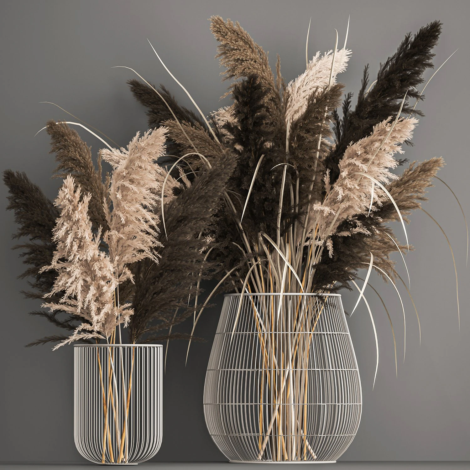 decorative bouquet of dried pampas grass 1071 3D Model .c4d .max .obj .3ds .fbx .stl .blend 