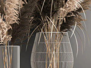 decorative bouquet of dried pampas grass 1071 3D Model