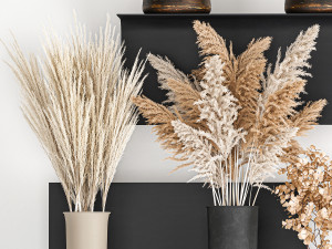 collection of bouquets of dried flowers 207 3D Модель